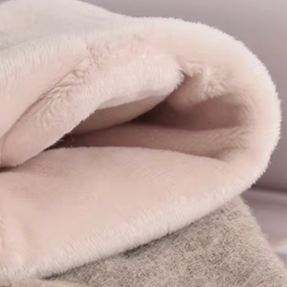 Luxury Cashmere Merino Wool Gloves Classic Beige Tan Winter Mitten Fleece lined - Picture 7 of 7